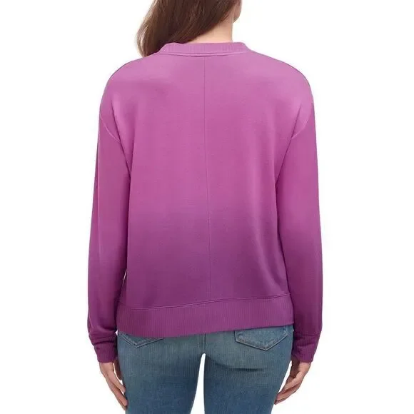 NEW SPLENDID Ladies Dip Dye Ombré Soft Pullover Top in Light Orchid - Picture 3 of 14